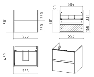 Подвесная тумба под раковину Misty Алиса 58см белый